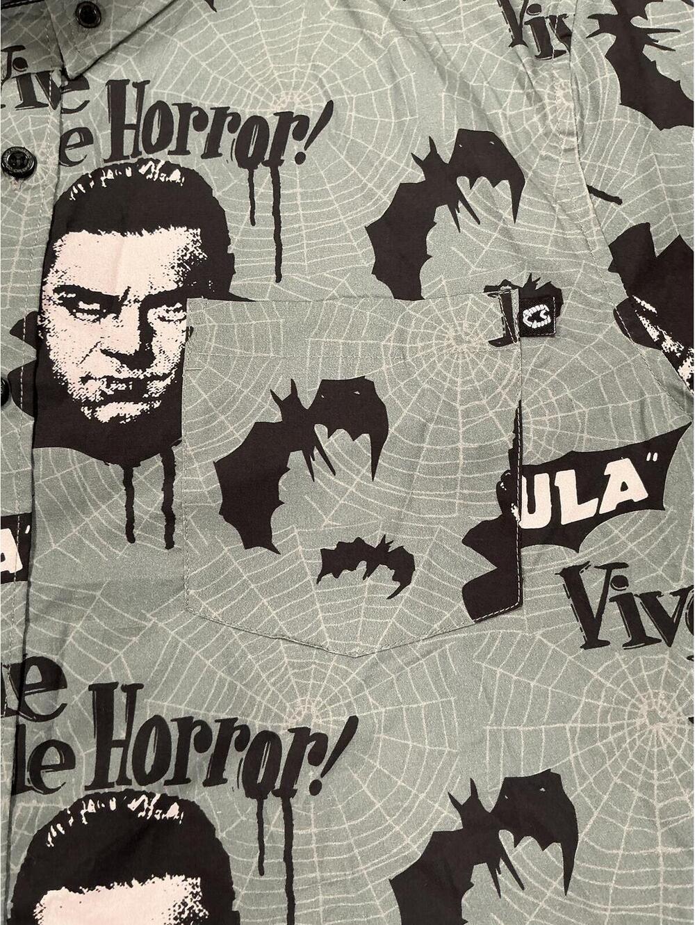 Bela Lugosi Dracula Graphic Button-Up Shirt Size S creepy co - Picture 3 of 9